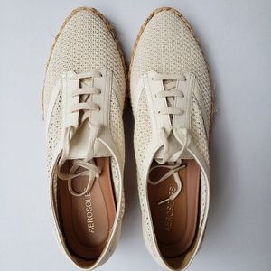 Aerosole River Side espadrille oxfords cream 11M